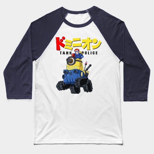 The Minion Tank Police Baseball T-Shirt by Radioactive Skeletons